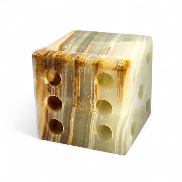 Vintage Onyx Stone Pen Pencil Holder Marble Block MCM Retro Office Desk Decor - Picture 3 of 7